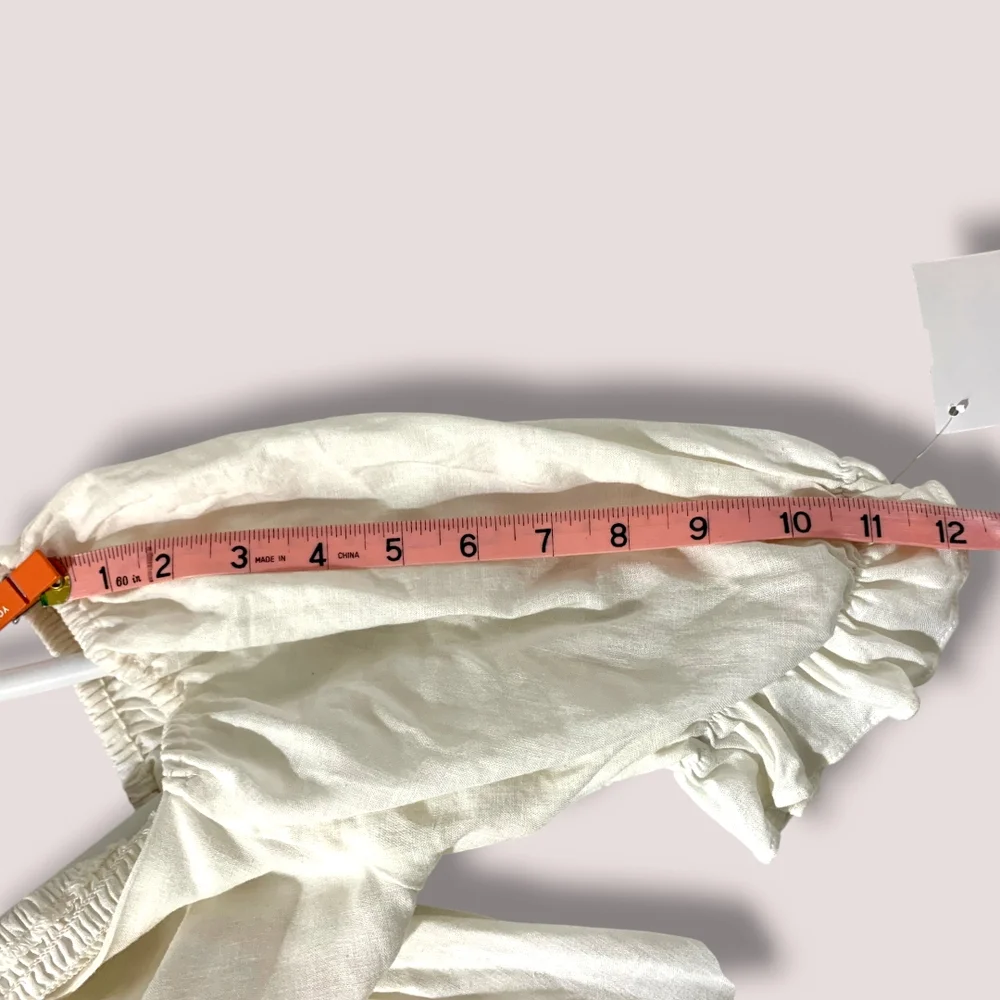 NWT MABLE ARIYA FRONT RIBBON TIED MINI Dress In OFF WHITE SZ L - Picture 13 of 16